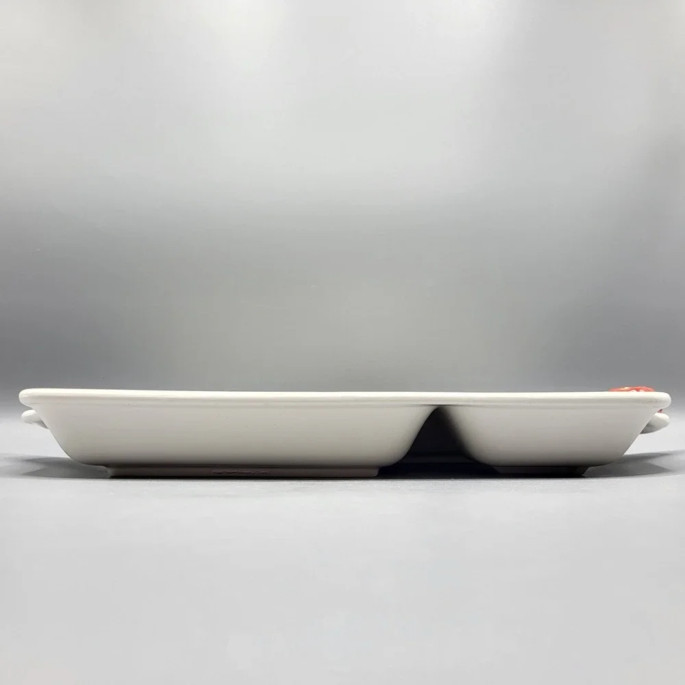 Vintage Japan Ceramic Divided Vegetable Relish Tray 4 Section Platter White